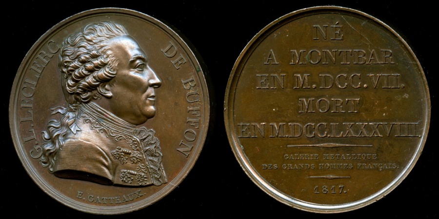 1817 France - Georges-Louis Leclerc, Comte de Buffon, French naturalist,  mathematician, cosmologist, and encyclopedic author by Jacques-Édouard  Gatteaux